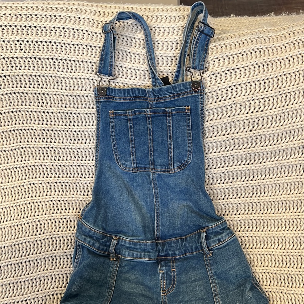 Indigo blue maternity overalls size M